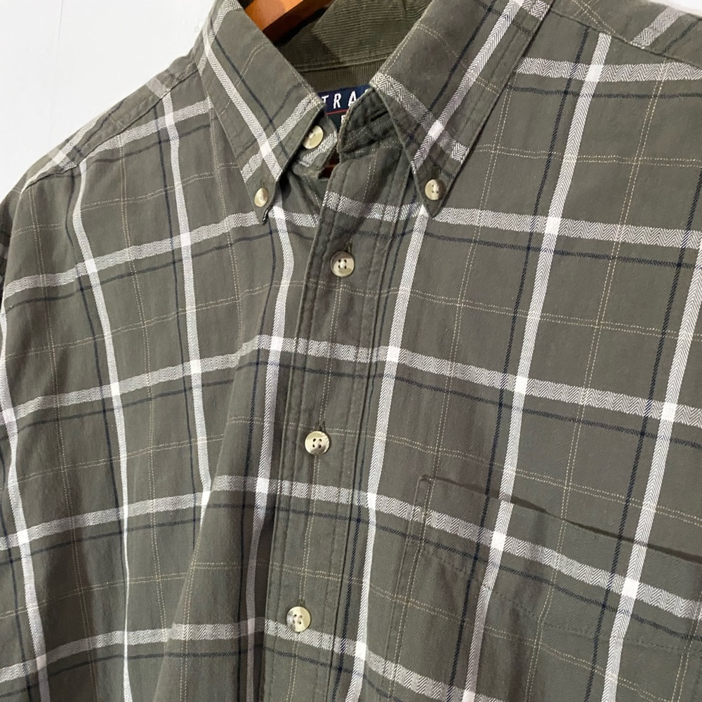 Trader Bay Flannel (Olive Green/White)